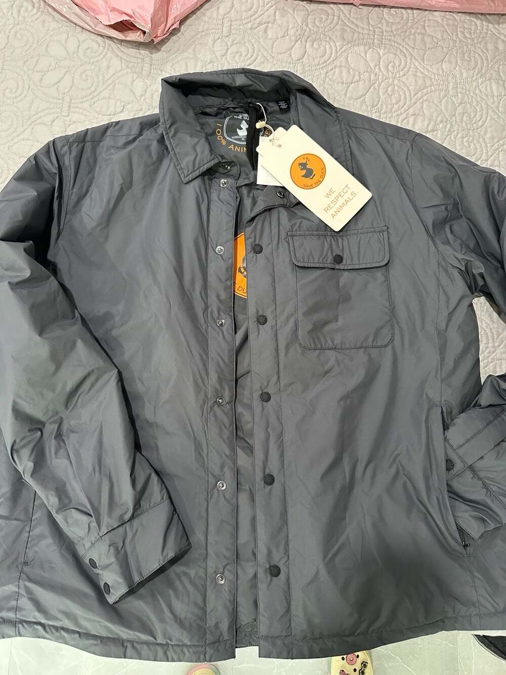 Save The Duck Jani Men's Ultra Light Padded Shirt Jacket in Storm Grey